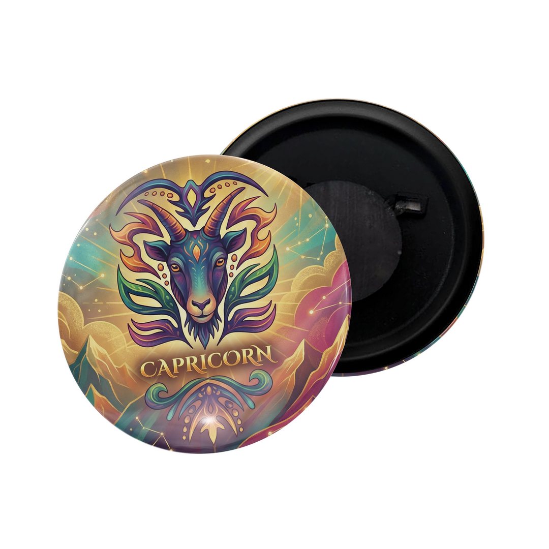 dhcrafts Fridge Magnet Green Color Vintage Zodiac Sign Capricorn D1 Glossy Finish Design Pack of 1